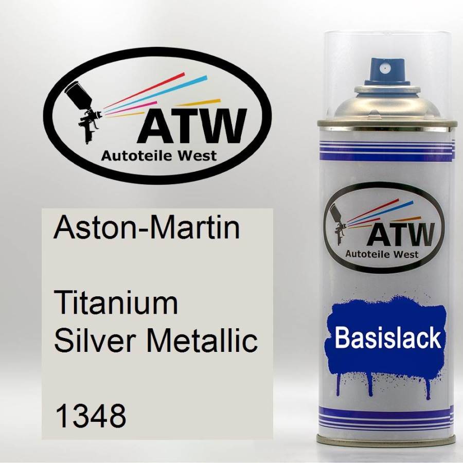 Aston-Martin, Titanium Silver Metallic, 1348: 400ml Sprühdose, von ATW Autoteile West.